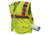 MCR Safety Safety Vest, Class 2, 3in Silver Reflective, Zipper, Back Plan Pocket, Fluorescent Lime, 4X, SURVCL2PLX4