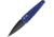 Medford Auto Nosferatu Button Lock S35 Automatic Folding Knife, 3.5in, S35VN, Black DLC Coated Blade, Blue Anodized Titanium Handle, MKNAPQ-37A2-TPCP