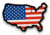 Merica Life Map US Flag Patch, Red/White, 3.25x2, MAP-US