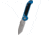 Microtech L.U.D.T. Gen III T/E Automatic Folding Knife, 3.5in, M390 Steel, Stonewashed, Tanto Blade, Aluminum, Blue Handle, 1136-12BL