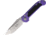 Microtech L.U.D.T. T/E Gen III Stonewash Partial Serrated 3.5in Folding Knife, Purple, 1136-11PU