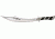 Miscellaneous Fantasy Fixed Blade Knife,17.25in,Upswept Stainless Blade,Laminated Black Wood Handle M3680