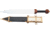 Miscellaneous Gladius Sword,19.5in,Unsharpened Steel Blade,Black Metal Handle M2289