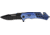 Miscellaneous Speed Assisted Spider Folding Knife,3.25in,Partially Serrated Blade,Black Anodized Alum Handle/Blue Cutout M3871