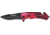 Miscellaneous Speed Assisted Spider Folding Knife,3.25in,Partially Serrated Blade,Black Anodized Alum Handle/Red Cutout M3845