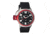 Morphic M24 Series Watch,Black Silicone Band,Silver Hand,Red Bezel,Black Analog Dial,Strap Buckle MPH2403