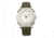 Morphic M68 Series Leather-Band Watch w/ Date, Silver/Olive, MPH6801