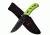Mtech Fixed Blade, 8in, Stainless Steel Blade, Green Rubberized Nylon Fiber Handle MT-20-71GN