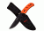 Mtech Fixed Blade, 8in, Stainless Steel Blade, Orange Rubberized Nylon Fiber Handle MT-20-71OR