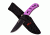 Mtech Fixed Blade, 8in, Stainless Steel Blade, Pink Rubberized Nylon Fiber Handle MT-20-71PK