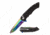 Mtech MT-1022RBK Manual Folding Knife, 3.2in, 3CR13 Stainless Steel, Drop Point, Rainbow Blade, Aluminum Handle, Black, MT-1022RBK