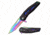 Mtech MT-A1141RB Spring Assisted Knife, 3in, 3CR13 Stainless Steel, Spear Point, Rainbow Blade, Aluminum Handle, Black/Rainbow, MT-A1141RB