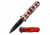 Mtech MT-A991MRD Spring Assisted Knife, 3.5in, 3CR13 Stainless Steel, Dagger, Black Blade, Aluminum Handle w/ Maple Leaf Design, Red/Aluminum, MT-A991MRD