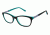 Nicole Miller Larkin Single Vision Prescription Eyeglasses - Frame Black/Teal, Size 50/16mm NMLARKIN01