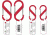 Nite Ize Plastic S-Biner Clip, Red Sizes 2 and 4