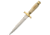 Pakistan 10.5In Commando Fixed Blade Knife, Commando, 10.5in Overall, 5.75in Satin SS Dagger Blade, Natural Smooth Bone Handle, Brass Guard And Pommel, Brown Leather Belt Sheath, Natural, 203105-BO