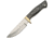 Pakistan Hunter Pakkawood Fixed Blade Knife, 8.75in Overall, 4.25in Satin SS Drop Point, Black Pakkawood Handle, Brown Leather Belt Sheath, 203361-BK