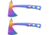 Perfect Point 2 Throwing Axe Set, 3Cr13 Stainless Steel Stainless Steel, Rainbow, PP-107RB-2