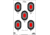 Pro-Shot Bullseye w/Red Centers Heavy Paper Targets, Red/Black/White, 5 Pack, 530-RC-5PK