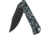 QSP Knife Grebe Folding Knife, 4.25in Closed, 3in Black Stonewash S35VN Stainless Clip Point Blade, Black/White/Blue Carbon Fiber Handle, QS147H2