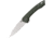 QSP Knife Leopard Linerlock Green Folding Knife, 3 satin finish 14C28N Sandvik stainless blade, Green linen micarta handle, QS135-C
