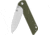 QSP Knife Parrot V2 Folding Knife, 4in Closed, 3.25in Satin D2 Tool Steel Spear Point Blade, Green G10 Handle, QS102-B V2