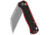 QSP Knife Swordfish Folding Knife, 4.5in Closed, 3.63in Stonewash 14C28N Sandvik SS Blade, Black/Red G10 Handle, QS149-A1
