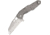 Quartermaster Biff Tannen Framelock Stnwash Folding Knife,3in,Wharncliffe,Stonewash,Stonewash,Titanium Handle QTRQSE10
