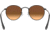 Ray-Ban Round Metal Sunglasses - Mens, Shiny Black Frame, Mirror Gradient Blue 50 mm Lenses, RB3447-002-4O-50