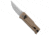 Reate Knives Reate EXO Mini Drop Point Gravity Knife Tan Aluminum 2.6&quot; Satin Nitro-V, Tan, Nitro-V, adult, BHQ-220774