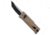 Reate Knives Reate EXO Mini Tanto Gravity Knife Tan Frag Al 2.6&quot; Two-Tone Elmax, Tan, Elmax, adult, BHQ-220098