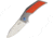 Reate Knives T2500 Framelock Folding Knife, Gray, Gray titanium handle with orange G10 inlay, REA097