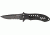 Remington Medium FAST Fold Knife, 440 stainless partially serrated clip point black , rubber overcoat R19072