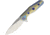 Rike Knife Thor 4 M390 Blade Framelock Folding Pocket Folding Knife, 2.5in Satin M390 SS Drop Point, Anodized Titanium Handle, Pocket Clip, Blue/Gold Handle, Brown Leather Sleeve, THOR4S/GOLD BLUE