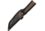 Rough Rider Knife, 10.25in Overall, 6in Black Stonewash SS Tanto Blade, Stacked Leather Handle, SS Guard, Glass Breaker, Black Nylon Sheath, CZC05