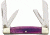 Rough Rider Mini Four Blade Fold Knife, pen and coping blad, Purple smooth bone handle RR1259