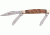 Rough Rider Stockman Fold Knife 3 3/8in., Clip, spey and sheepsfoot blade, Light root wood handle RR261