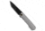 Ruike Ruike P166 Linerlock Gray Aluminum 3.75 Black DLC 14C28N, Gray, 14C28N, adult, BHQ-222648