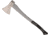 Ruthe Axe Fiberglass Handle, Axe Series, 27.5in Overall, 7.75in Satin S35Vn SS Axe Head With 5in Cutting Edge, Black/Gray Rubberized Fiberglass Handle, Black and gray, 3012565019