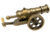 RW Minis Cannon w/Shells and Green Target Toy Model, Brass, 01.0009.01