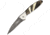 Santa Fe Stoneworks Custom Leek Damascus Noble A/O Folding Knife, Custom Leek Framelock, 4in Closed, 3in, Synthetic Handle, Raffir Noble Brass And Bronze w/Gold Lip Pearl Handle, 1660DNOBLEBRASSBRONZE
