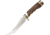 Schrade Uncle Henry Fixed Blade Knife, Uncle Henry, 9.25in Overall, 4.75in Satin SS Skinner Blade, Stag Bone Handle, Nickel Silver Guard And Pommel, Brown Leather Belt Sheath, 1100086