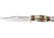 Sheffield Bowie Fixed Knife, 10 1/4in, polished carbon steel blade, Round design genuine stag handle SHE001
