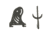 Skull Hooker Arm and Prong for Trophy Tree, Black, Trophy Tree Not Included, SKH-TTAP-ASSY-BLK