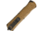 Smith &amp; Wesson Out The Front A/O Folding Knife, 5.25in Closed, 3.25in Black Oxide Coated Double Edge Aus-8 SS Blade, Tan Aluminum Handle, 1092050