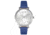 Sophie And Freda Key West Leather-Band Watch w/Swarovski Crystals, Silver/Blue, One Size, SAFSF4301