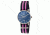 Sophie And Freda SF3302 Nantucket Ladies Watch, Pink/Black Canvas Band, Silver Case, Blue Face SAFSF3302