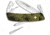 Swiza C04 Button Lock Folding Knife, 3.75in Closed, 2.75in Mirror 440 SS Blade, Green Rubberized Handle, Thumb Pull, KNI.0040.2050