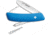 Swiza J02 Junior Button Lock Folding Knife, J02 Junior Button Lock, 3.75in Closed, 2.75in Satin 440 SS Blade, Blue Rubberized Handle, Thumb Pull, KNI.0021.1031