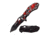 TAC Force Folding Blade, 3.5in, Stainless Steel Blade, Black Background W/Red Spider &amp; Silver Web Aluminum Handle, TF-898BR